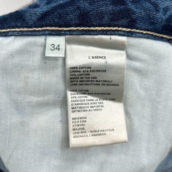 L'AGENCE Women's Milana Low Rise Stovepipe Jeans - Granada - 34 - New with tags - Picture 6 of 8